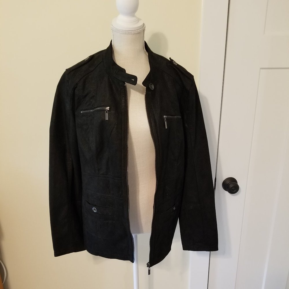 Twiggy London British Flag Suede Jacket